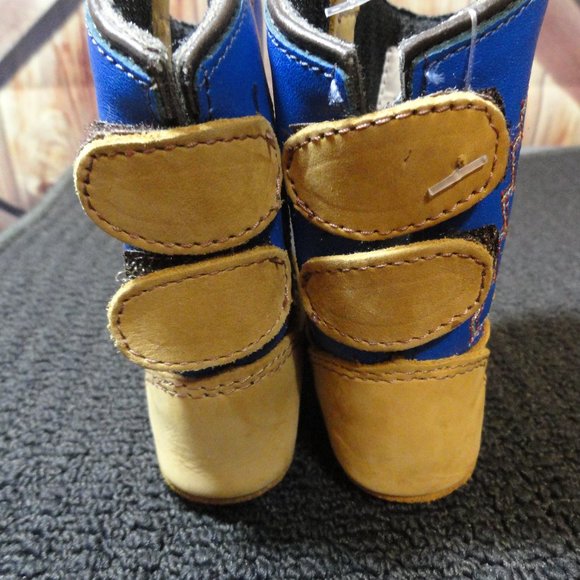 Cowboy style Old West Embroidered Leather upper booties sz 2 - Picture 4 of 7